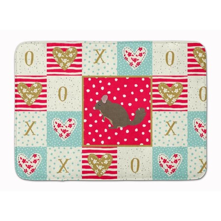 Carolines Treasures 19 x 27 in. Chinchilla Love Machine Washable Memory Foam Mat CK5302RUG